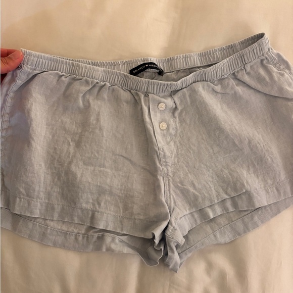 Brandy Melville High Waist Striped Shorts - Light Blue Keira boxer lounge pj - Picture 5 of 6